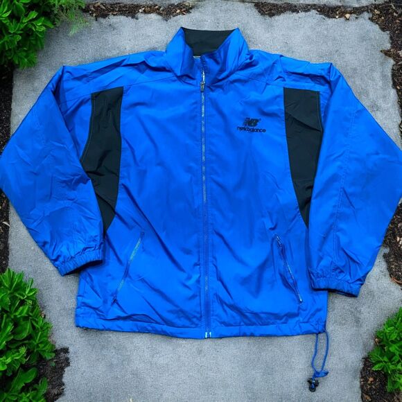 New Balance Other - New Balance Vintage Y2K Royal Blue Black Full Zip Windbreaker Jacket Mens Size L